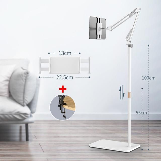 Алюминиевый масштабируемый гибкий кронштейн, напольная подставка для телефона, держатель для планшета, поддержка Xiaomi iPad Pro12.9, кронштейн для крепления на шезлонг-кровать
