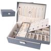 Pu Large Creative Jewelry Box For Women Girls, Double-Layer Lockable