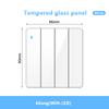 Universal Wall LED Light 1/2Way Switch 16A Black/White Tempered Glass Panel ON OFF Power Push Button Rocker Switch 1/2/3/4 Gang