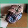 Trendy Style Checkered Beret Cap For Autumn Light Breathability