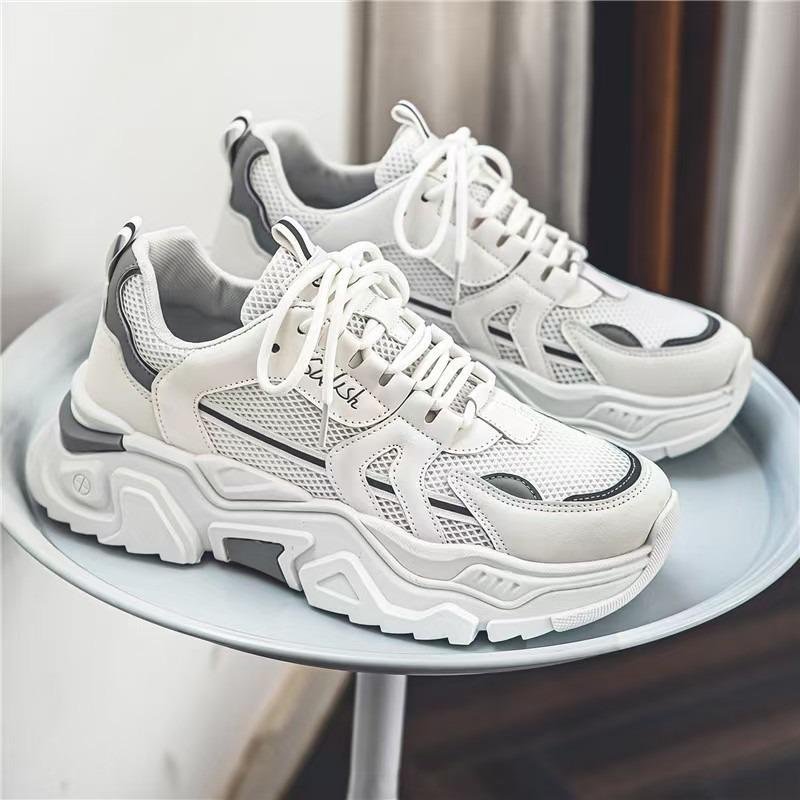 Мужская обувь новая летняя дышащая сетка для улицы молодежная модная брендовая универсальная увеличивающая рост спортивная модная обувь