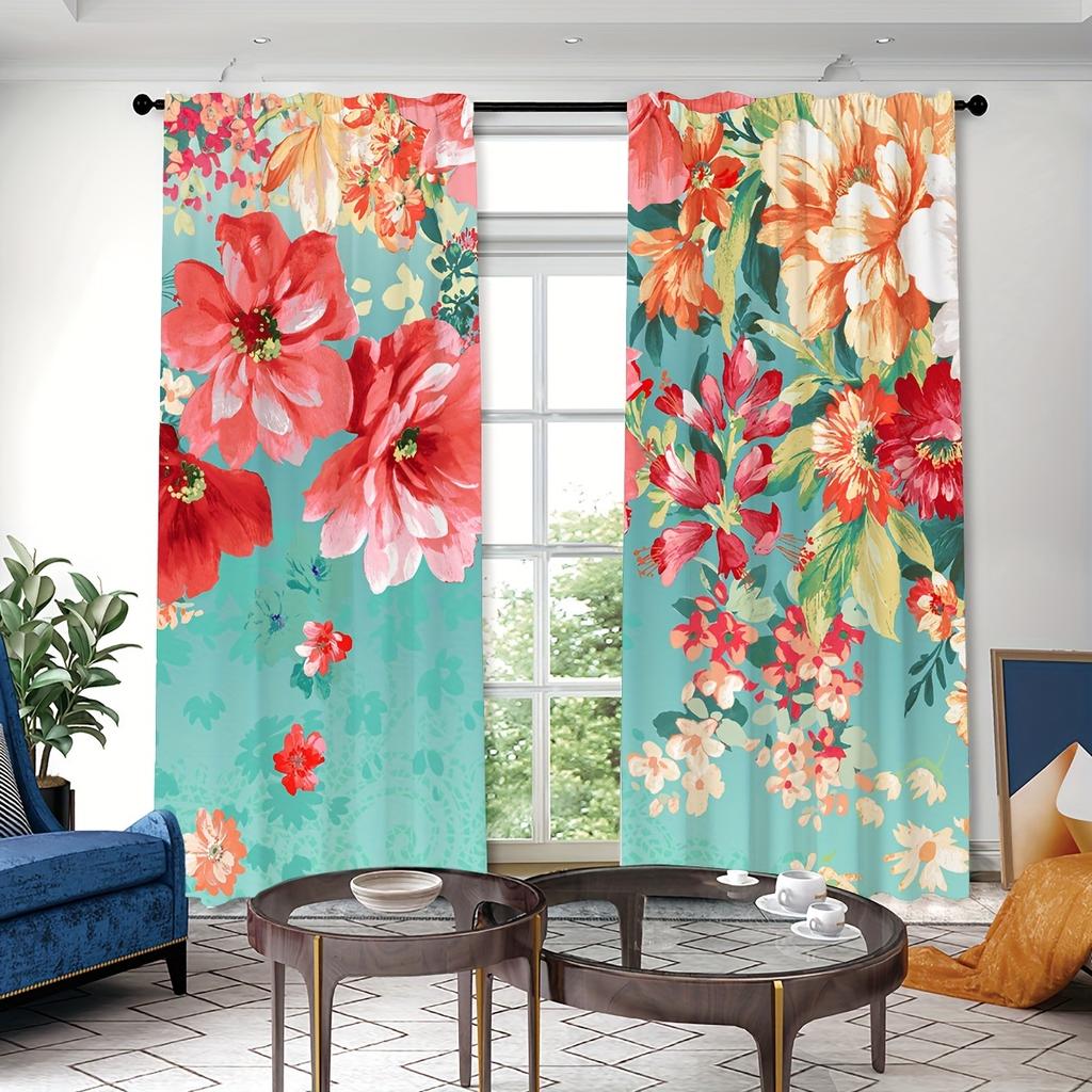 2 шт. красочные цветочные узоры занавески декоративные оконные драпировки оконные украшения для спальни гостиной украшения дома cortinas