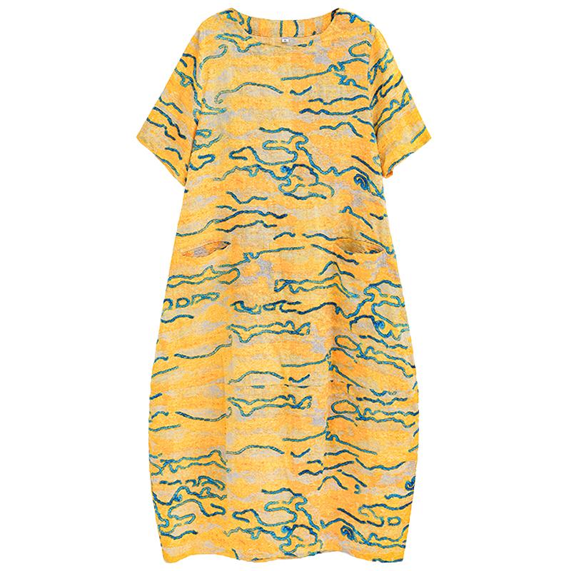 Летнее длинное платье больших размеров, женские свободные элегантные женские винтажные платья с принтом