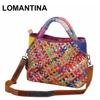 Женские сумки Lomantina Женские вертикальные стильные сумки ручной работы из натуральной кожи Плетеные повседневные наплечные сумки-тоут для леди кошелек