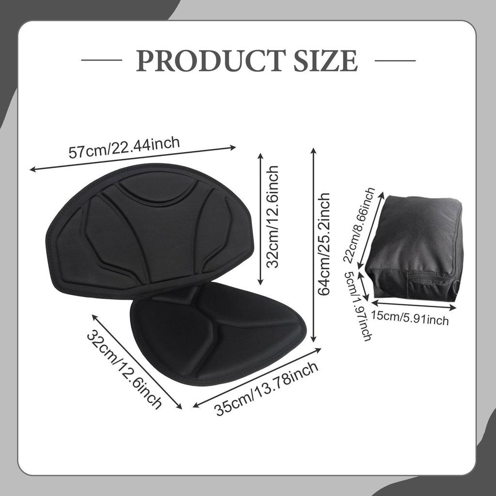 Paddle Board Seat Kayak Seat Cushion Universal Fit Comfort with Backrest for Drifting Boat Water Sports Rafting Paddleboard
