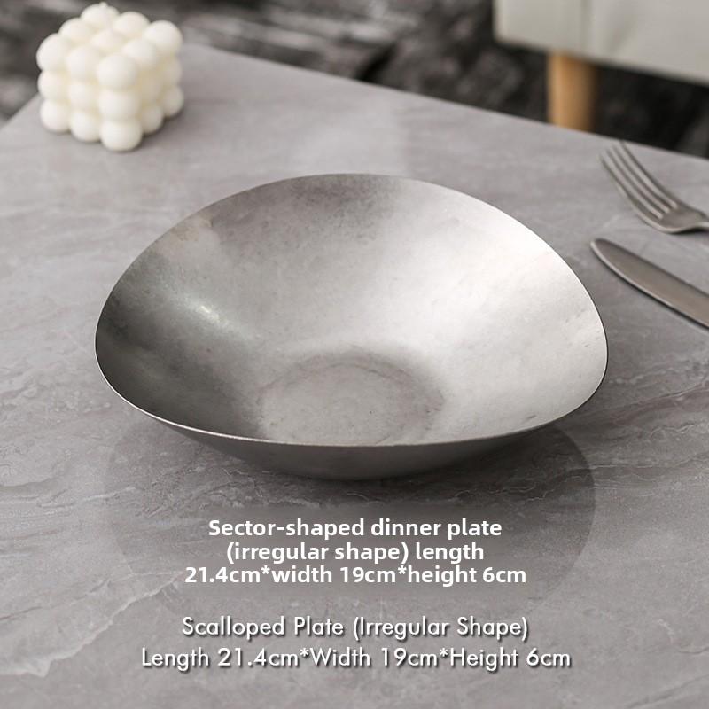 Декоративная тарелка в стиле ретро, уникальный дизайн, нержавеющая сталь, прочная, для дома, ресторана, улицы, западная столовая посуда