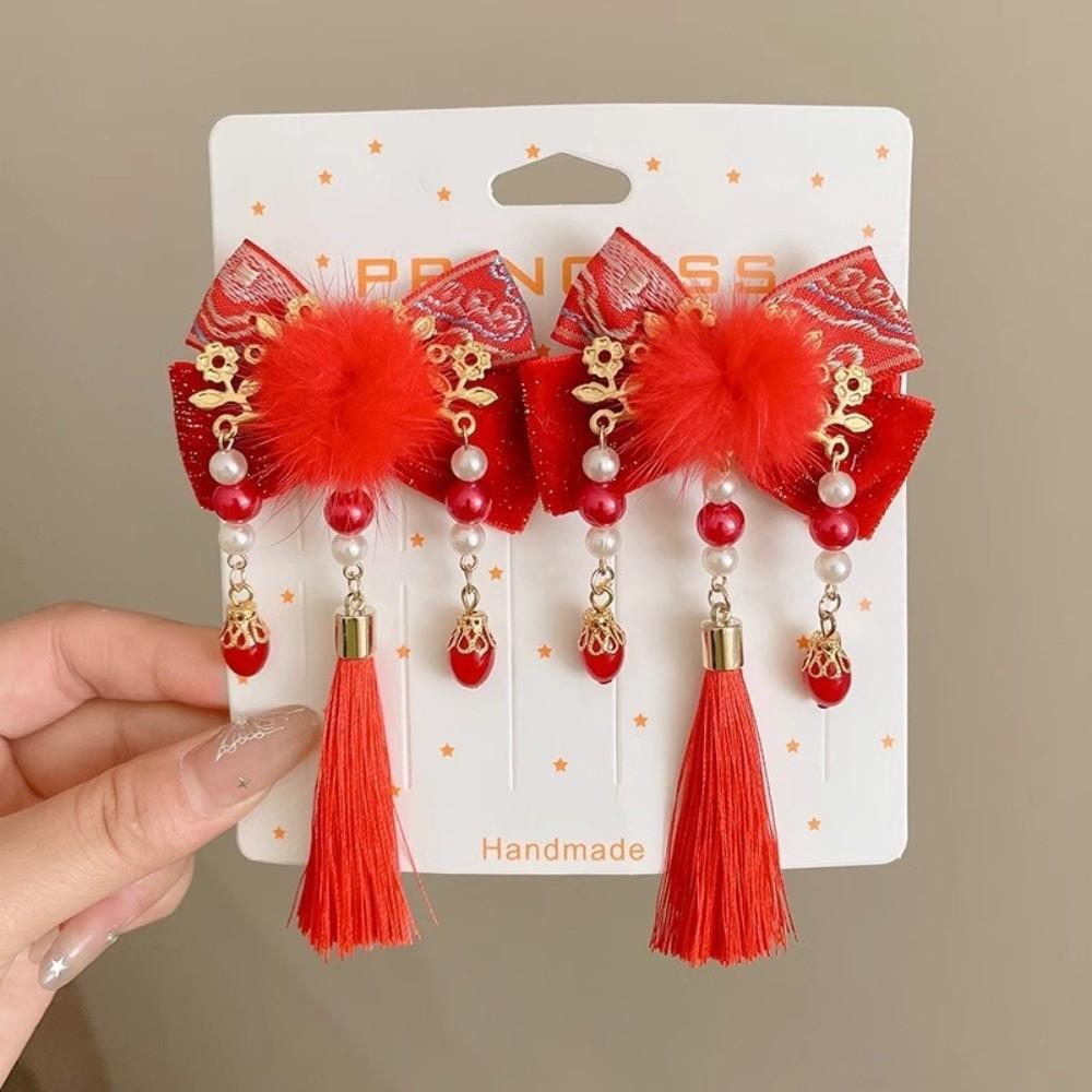 Tassels Japanese Kimono Headwear Bow New Year Bow Hairpin Chinese Tassel Fan Hairpin Decorations