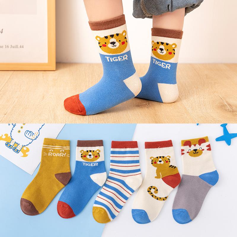 Детские носки с рисунком медведя из мультфильма для детей 0-13 лет, впитывающие пот и ветер, износостойкие, средние носки-трубы