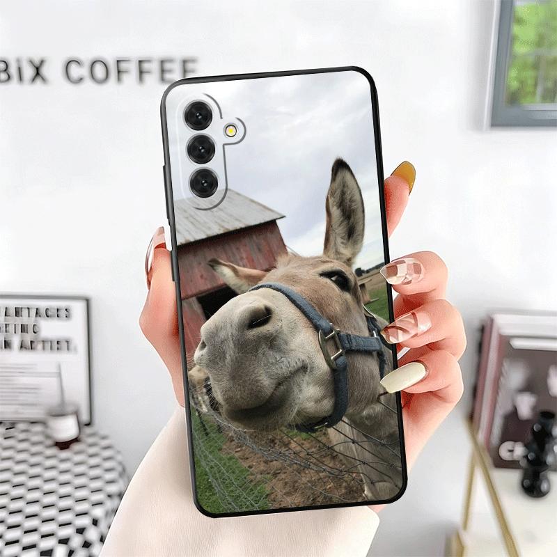 Забавный Осел Животное Мягкий Чехол для Телефона для Samsung A17 A37 A57 A16 A26 A36 A56 A15 A25 A35 A55 A14 A24 A34 A54 A13 A23 A33 A53 A52