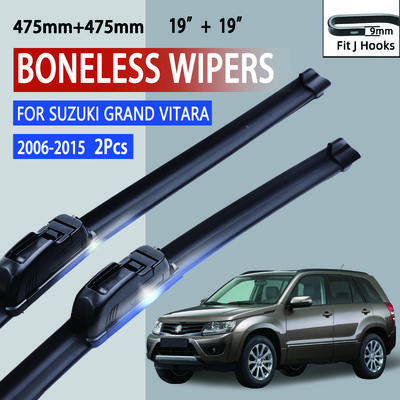 Для Suzuki Grand Vitara MK3 2006-2015 автомобильный стеклоочиститель U-образный мягкий резиновый бескаркасный без кронштейна HD автомобильные дворники 19"+19"