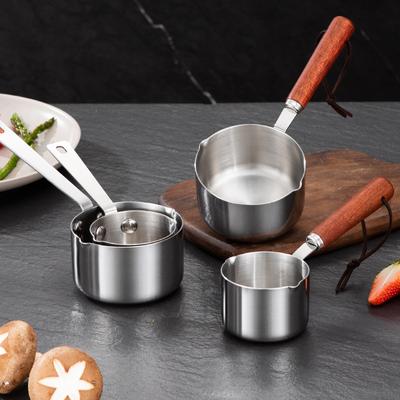 Кухонная кастрюля для масла с деревянной ручкой, нержавеющая сталь, вареные яйца, шоколад, горячее молоко, сковорода, многоцелевая кастрюля для приготовления пищи