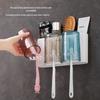 Ecoco Adhesive Wall-Mounted Toothbrush Holder with 3 Cups
