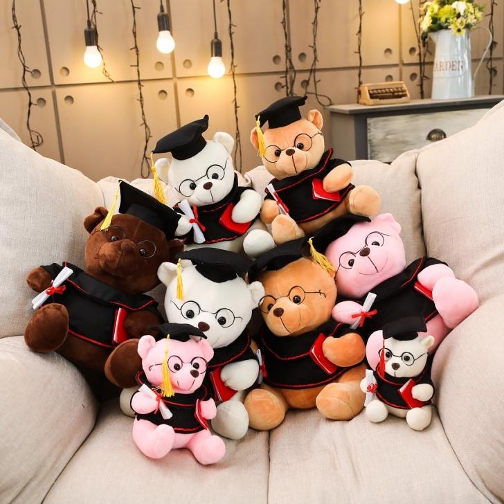 New Graduation Season Animal Plush Doll Wear Bachelor Coat Graduation Certificate Bear Capybara Plush Toy for Students Gift
