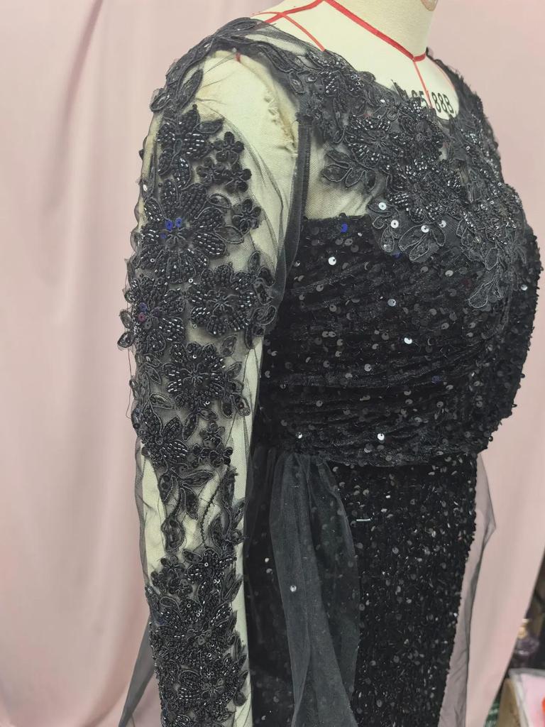 Элегантное женское длинное кружевное вечернее платье 2025 года в европейском и американском стиле