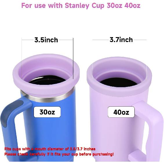 Silicone Ring for 30 & 40 oz Stainless Steel Tumbler,Reble Iced Coffee Cup Ring,Durable Drink Sleeve for Cold Beverages, Leak-Proof Lid for Iced