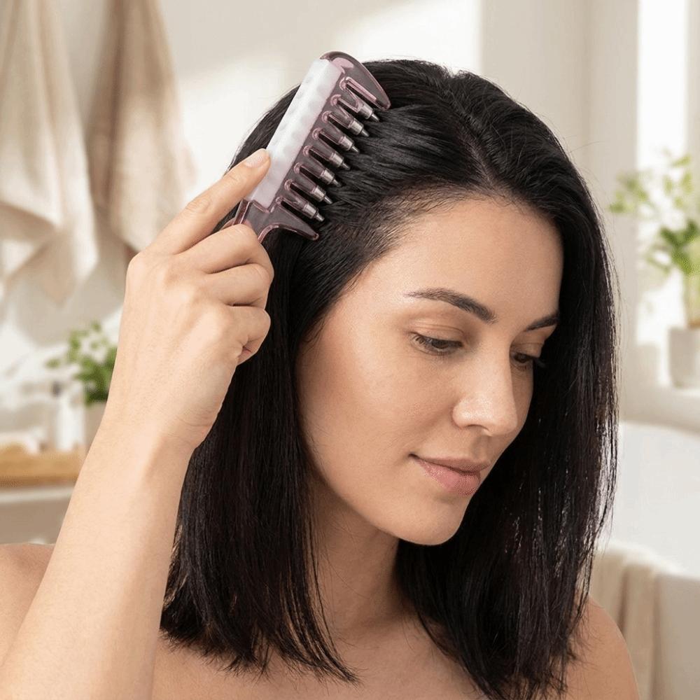 Wide-tooth Massage Guide Liquid Comb Anti-Static Hair Oil Comb Scalp Massage Comb for Hair Care