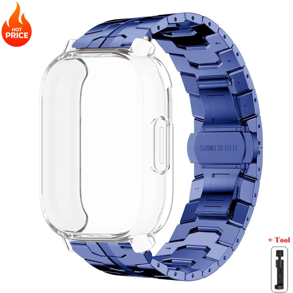 Чехол+Ремешок Для Redmi Watch 5 Active Мягкий ТПУ Чехол Для Xiaomi Redmi Watch 5 Lite Роскошный Металлический Ремешок Для Часов Браслет из Нержавеющей Стали