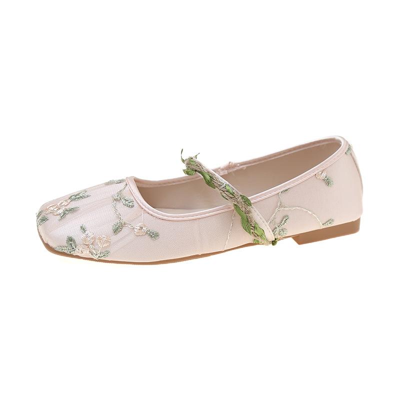 Single Shoes Embroidered Shoes Versatile Mary Jane Single Shoes Women Cheongsam Tea Shoes Women