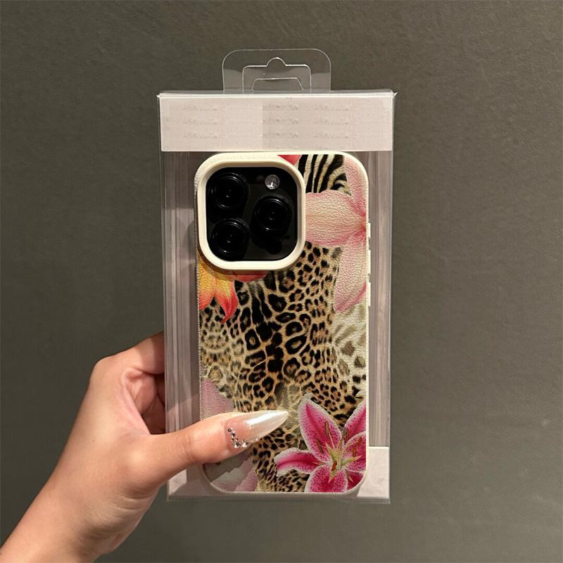 Чехол для телефона с винтажным цветочным леопардовым принтом для iPhone 17 16 15 14 13 12 11 Pro Max XS X XR Plus 17 Air 16 15 Мягкий чехол