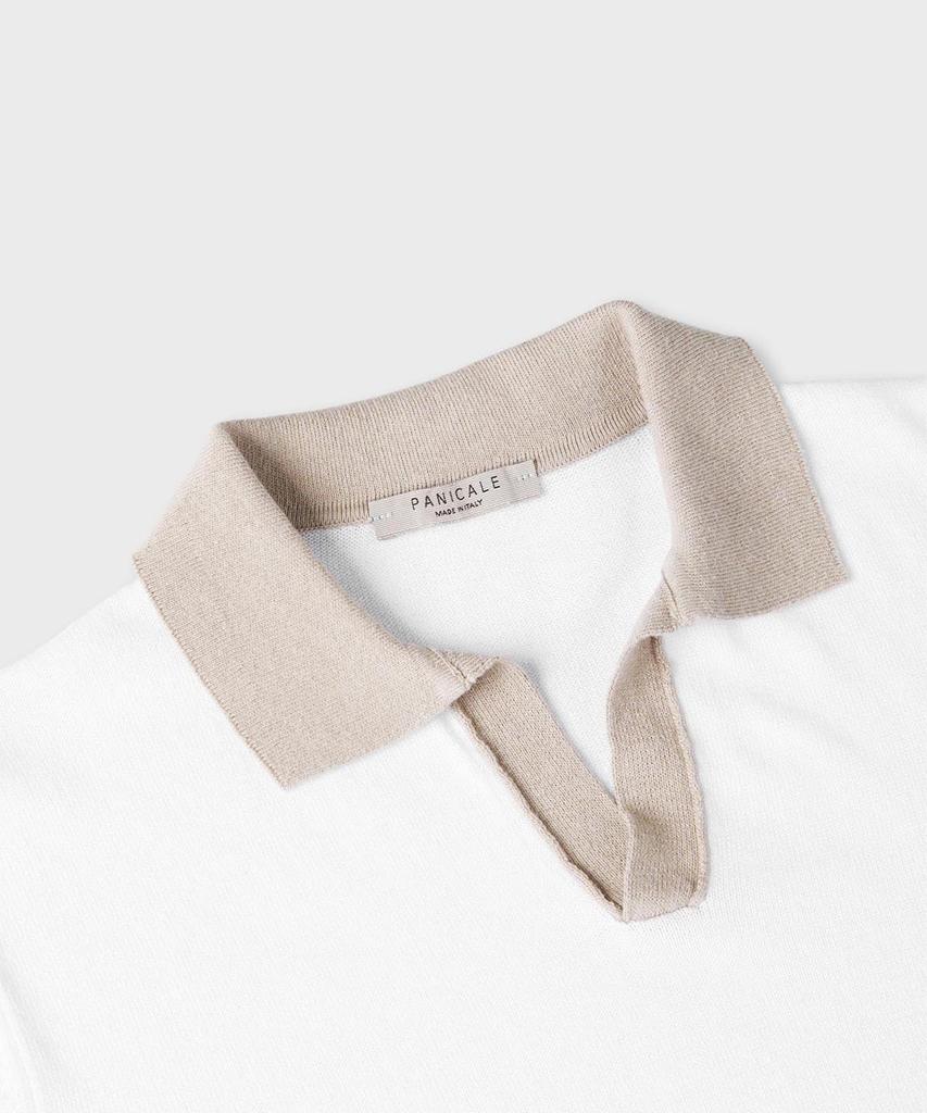 PANICALE Contrast Cotton Linen Blend Polo Shirt [2 Colors]