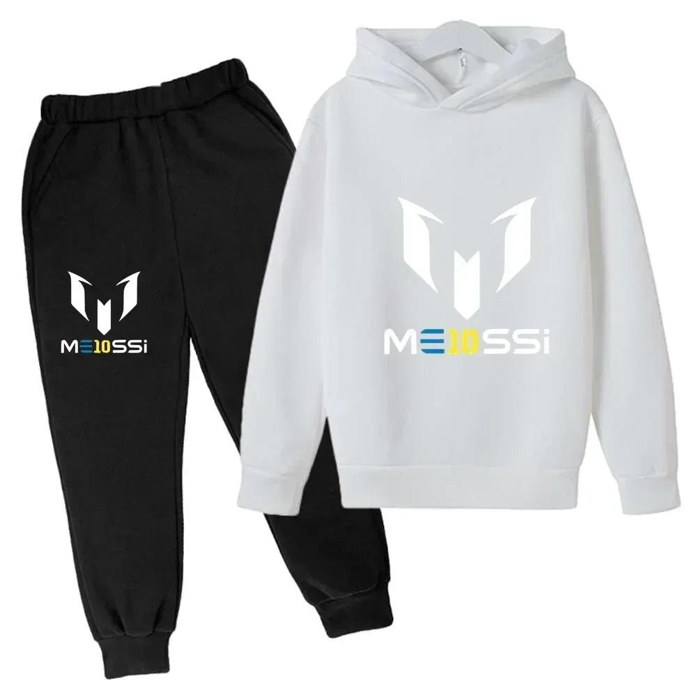 Autumn Football Star Messi 3-12Y Children Hoodies Sets Pants Suit 2 Pcs Sets Kids Boy Girl Clothing Casual Fashion Tracksuits