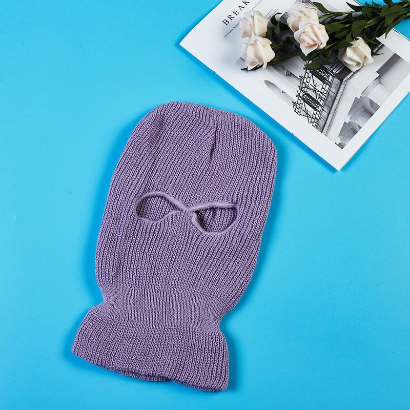 Motorcycle Ski Full Face Masks Cover Windproof Winter Warm Hat 2 Holes Soft Comfortable Windproof Knit Hat Scarf