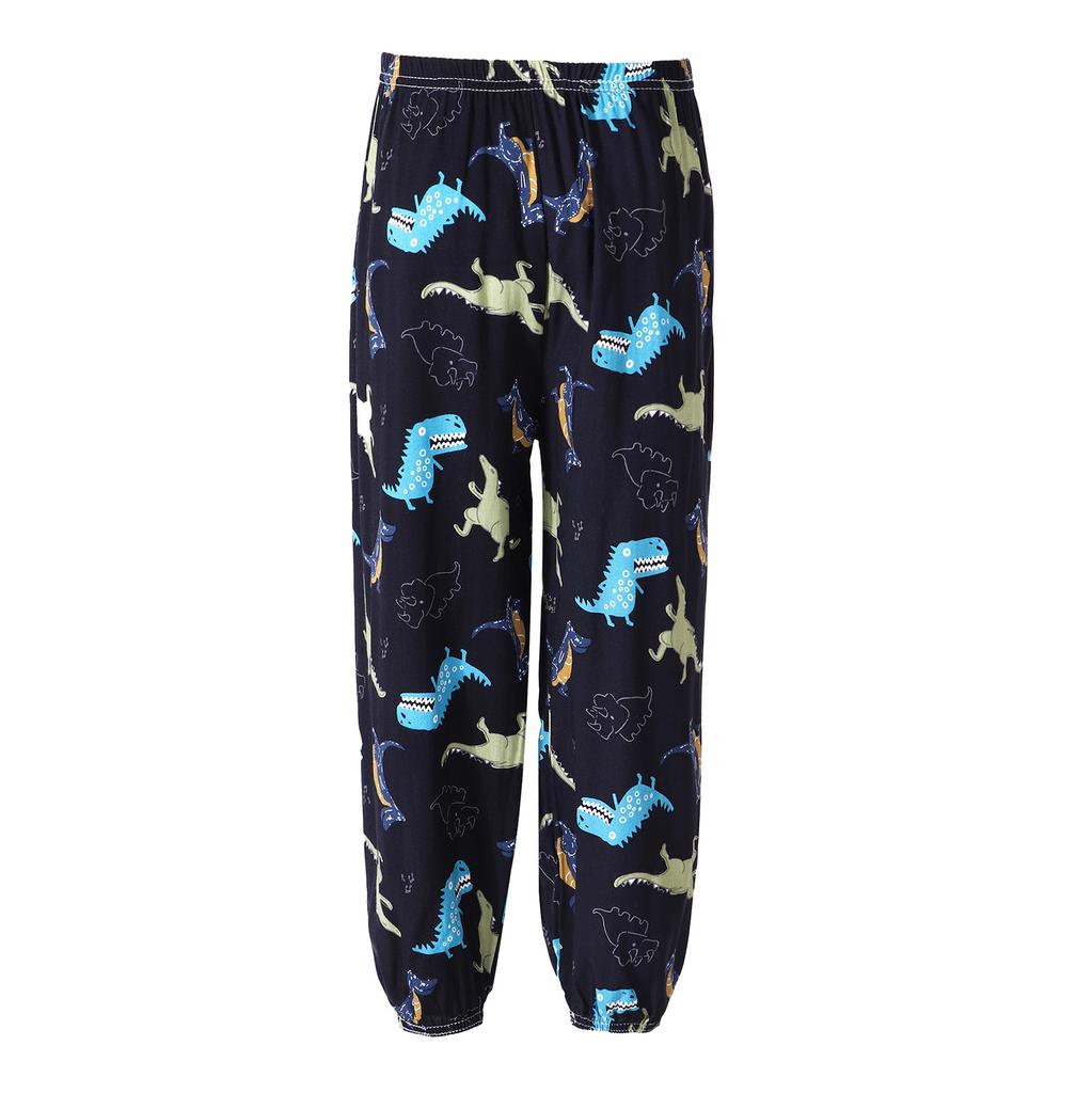 Unisex Kids Stylish Cartoon Print Elastic Waistband Breathable Casual Pants Summer Trousers