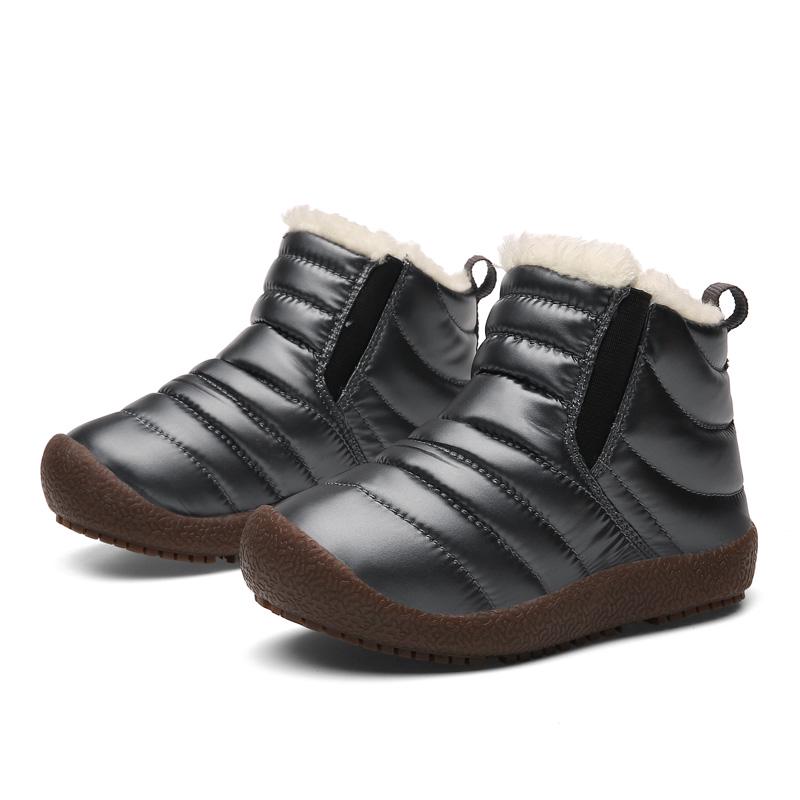 TUINANLE Детские зимние сапоги, зимняя нескользящая непромокаемая хлопковая обувь, детская утепленная плюшевая обувь без шнуровки для девочек