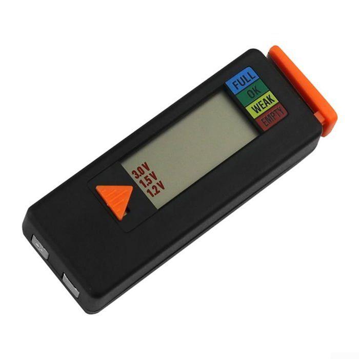 Testeur de batterie numérique - AIMOONSA - Format de poche - Gamme 1,5–9 V - Écran LCD - Noir