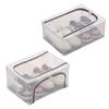 Transparent Storage Box with Double-Sided Openings Zipper Closure Waterproof PVC Shell Dustproof Under-bed Shoe Storage Box