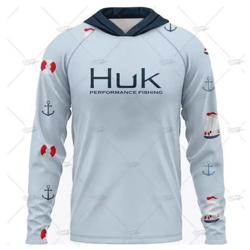 Рыболовный костюм HUK с длинным рукавом и капюшоном, с защитой от УФ-излучения UPF50+, Luya