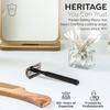 Безопасная бритва Parker 78R с Т-образным лезвием и 5 сменными лезвиями, латунь, легкая 82 г, легко чистится