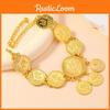 Золотой Роскошный Сплав Монетный Браслет на Ногу Женский Модный Аксессуар с Дизайном Подвески-Кисточки