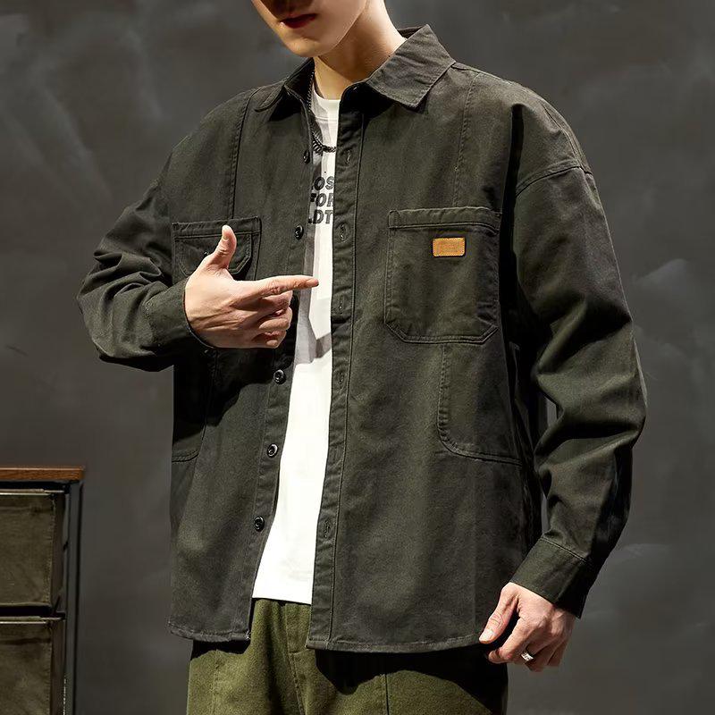 2024 Men's American-style Workwear Shirt Jacket for Fall/Winter