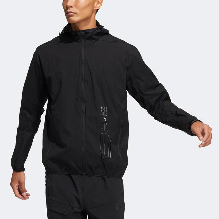 adidas Сплошная спортивная куртка с капюшоном, мужская верхняя одежда, черная HE9915