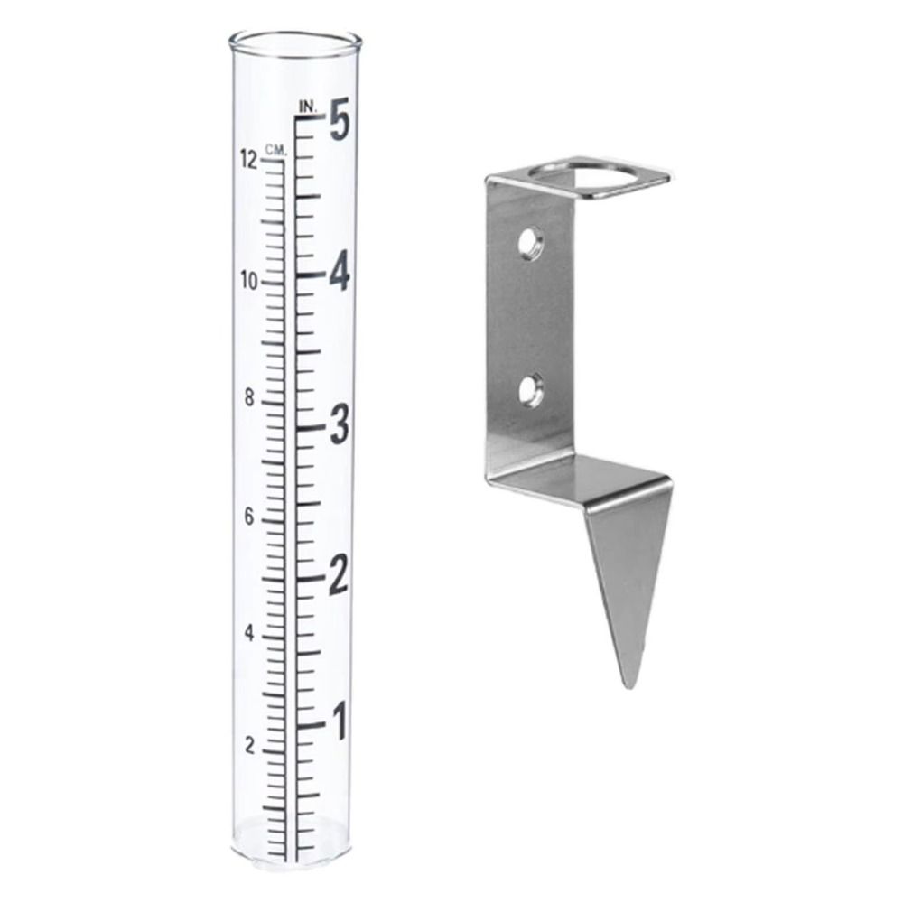 Easy To Read Rainwater Measuring Tool 2 in1 Mounting Rack Garden Moisture Meter Lawn Backyard