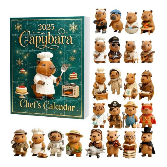 Рождественский кулон в виде мультяшной капибары, 24-дневный рождественский календарь обратного отсчета, праздничный декор