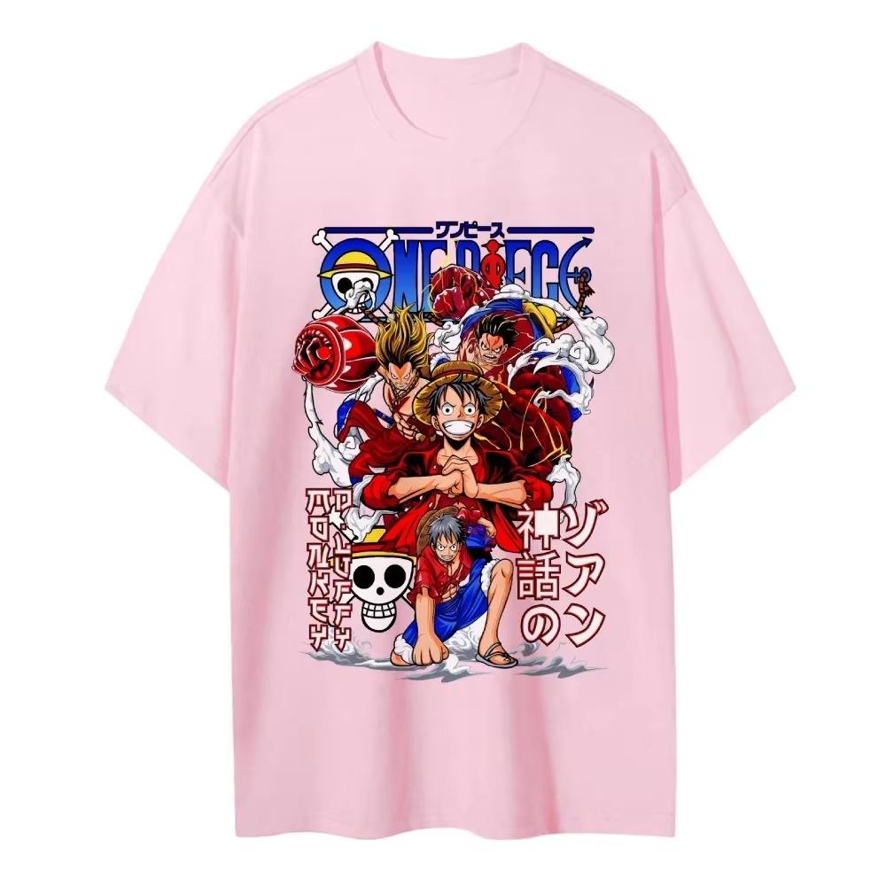 2026 One Piece Unisexs and Womens Tshirt Monkey D Luffy Anime Y2k Tee Summer and Spring New Boys Short Sleeves Parentchild
