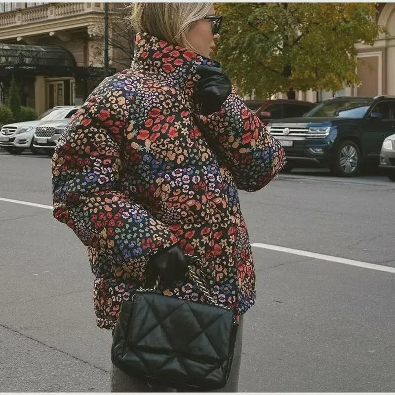 Autumn/Winter European & American Women's Casual Printed Cotton Jacket