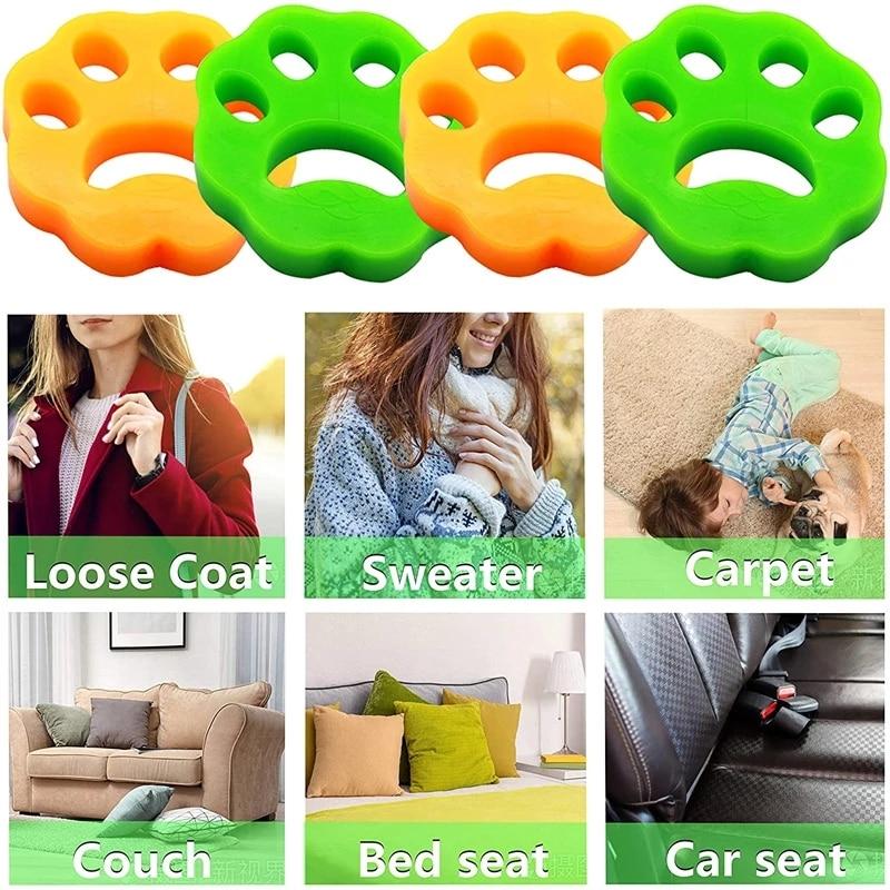 1/2/4/6PCS Pet Hair Remover Reusable Cleaning Laundry Catcher Pet Hair Catcher Cat Dog Fur Lint Remover Cleaning Laundry Tools