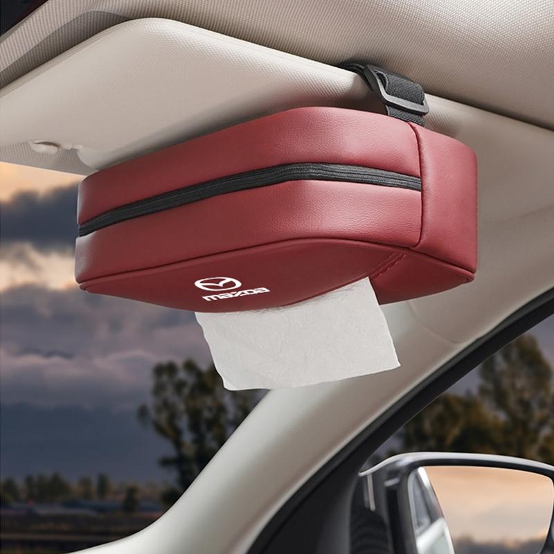 PU Leather Car Tissue Box Armrest Paper Towel Storage Bag For Mazda 2 3 6 5 Atenza CX3 CX5 MX5 CX7 Axela CX30 CX90 CX60 CX50 CX9 FF20