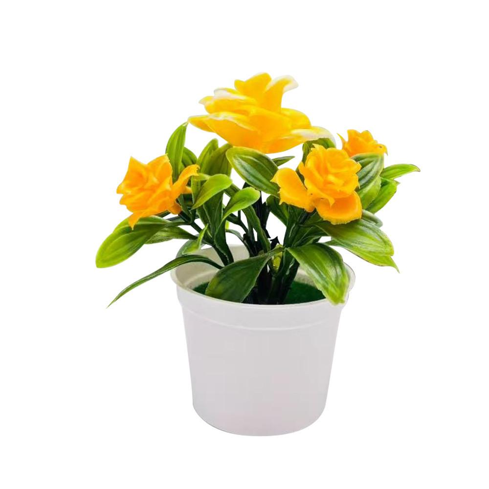 Bonsai Rose Artificial Potted Plant For Office Desk And Gift For Lovers Flower