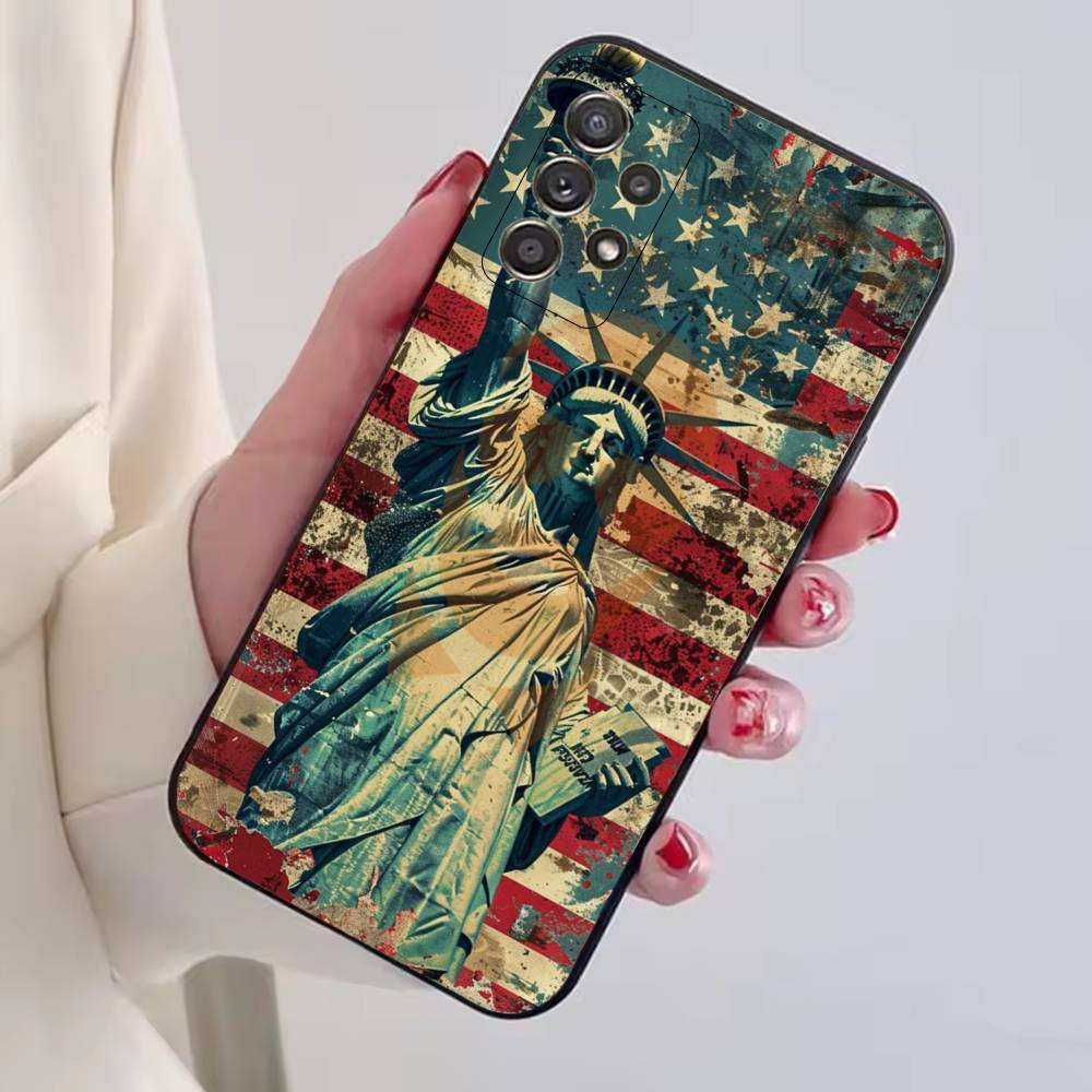 США А-Америка Флаг Чехол для Телефона для Samsung S25,S24,S21,S22,S23,S30,Ultra,S20,Plus,Fe,Lite,Note,10,Черный Чехол