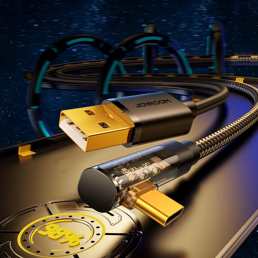 Joyroom 3A Fast Charge 1.2m USB-C To USB-A Gaming Cable, Angled Design, Black