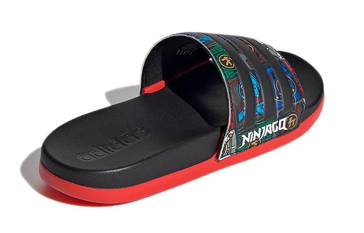 Детские шлепанцы LEGO x Adidas Adilette Comfort K Черно-красные FY8835