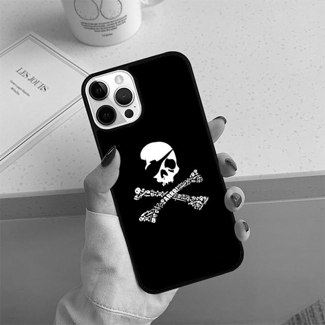 Чехол для телефона с пиратским черепом и скрещенными костями Для iPhone 17 Air 14 15 16 16e 13 12 Max Чехол Для Apple 11 Pro Max Plus Coque