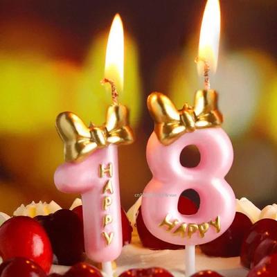 Милый бант на день рождения цифры свечи мальчики девочки 0-9 цифры торт декор цифровые свечи топпер кекс вечеринка украшения принадлежности