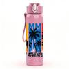 1PC Summer New Adventures Palm 750ml Color Plastic Sports Water Bottle Leakproof Flip Straw Lid Suitable for Sports Office Home Use