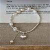 925 Sterling Silver Love Bracelet Light Luxury Exquisite Freshwater Pearl Bracelet Niche Design Silver Bead Jewelry