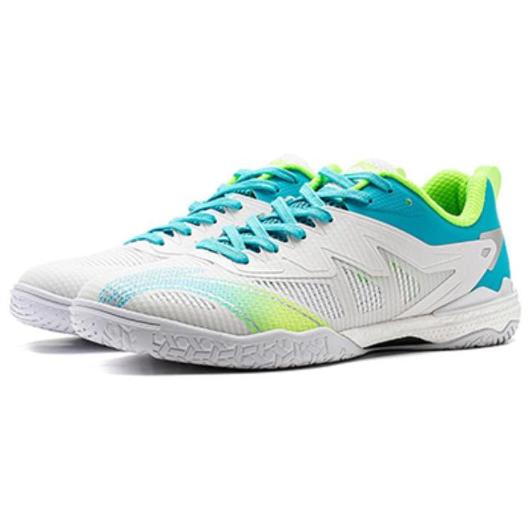 Li Ning Классификация амортизирующей функции Амортизирующая функциональность Низкие кроссовки для настольного тенниса Унисекс Белый Синий APPR001-4